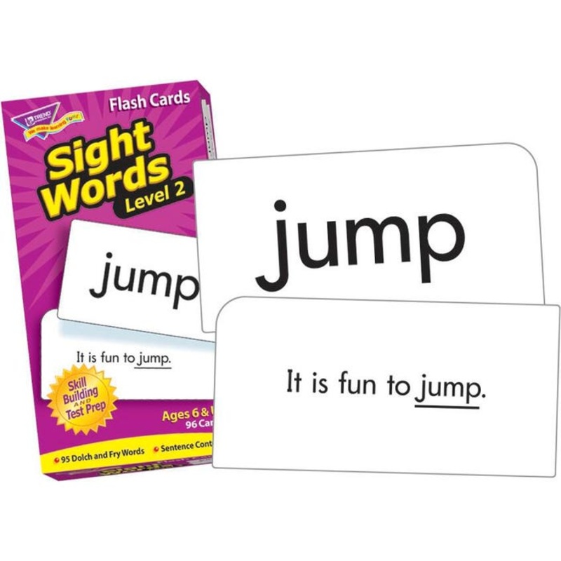 Trend Enterprises Sight Words Level 2 Flash Cards, Set of 96