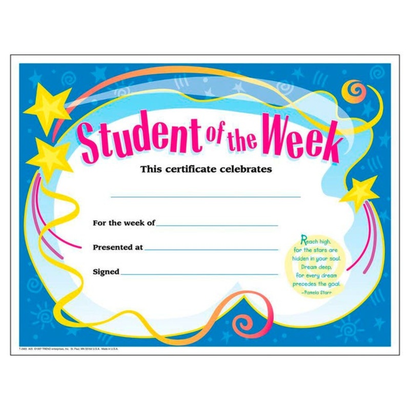 Trend Enterprises Student of the Week, Colorful Classics, Pack of 30