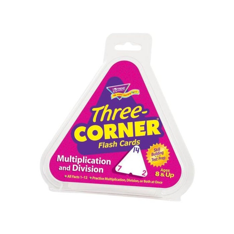 Trend Enterprises Three-Corner Multiplication and Division Flash Cards, Set of 46