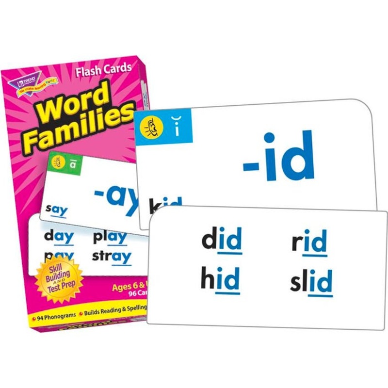 Trend Enterprises Word Families Flash Cards, Set of 96