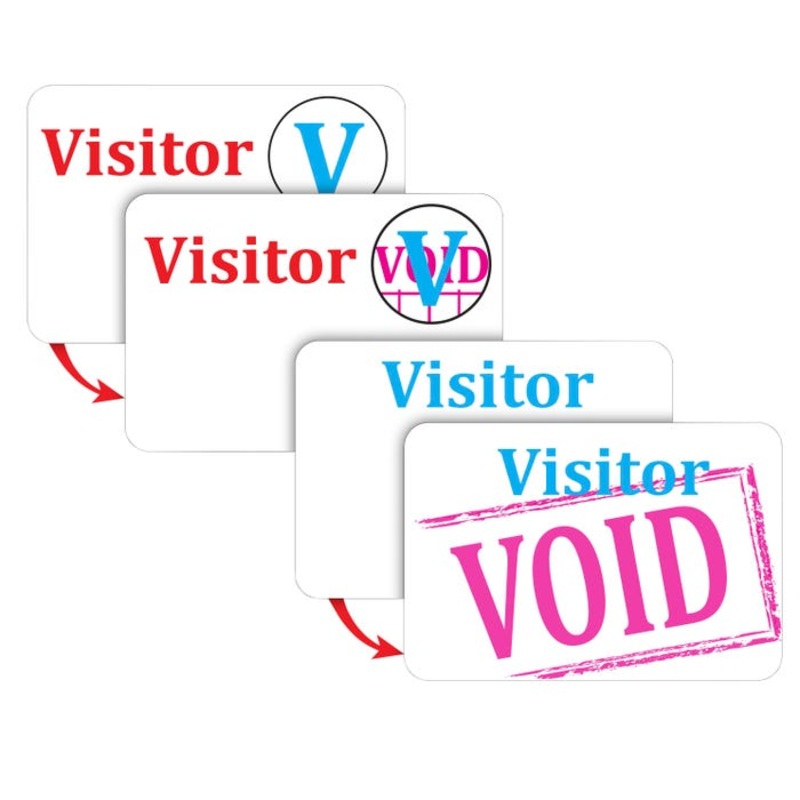 Time's Up! Self-Expiring Visitor Badges, One Day Spot, 3 x 2 Inches, Pack of 100