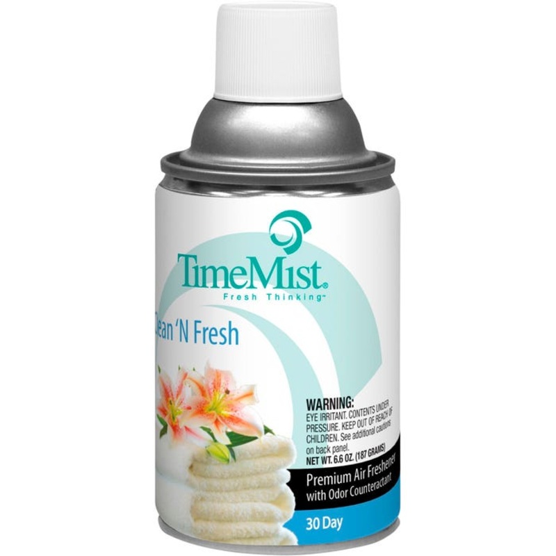 TimeMist Metered 30 Day Air Freshener Spray Refill, 6.6 Ounces, Clean Fresh Scent