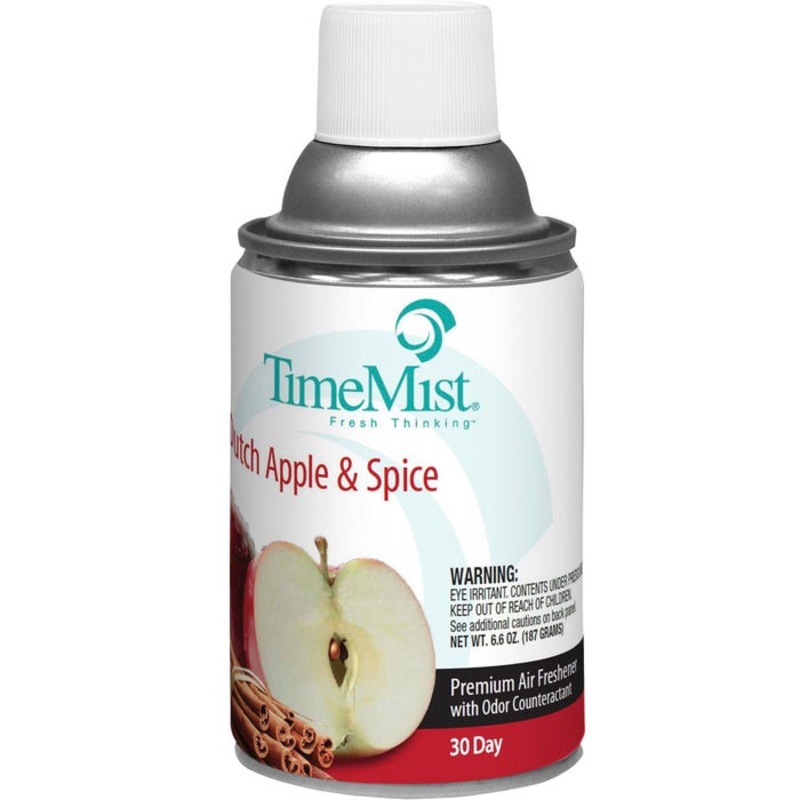 TimeMist Metered 30 Day Air Freshener Spray Refill, 6.6 Ounces, Dutch Apple and Spice Scent, Case of 12