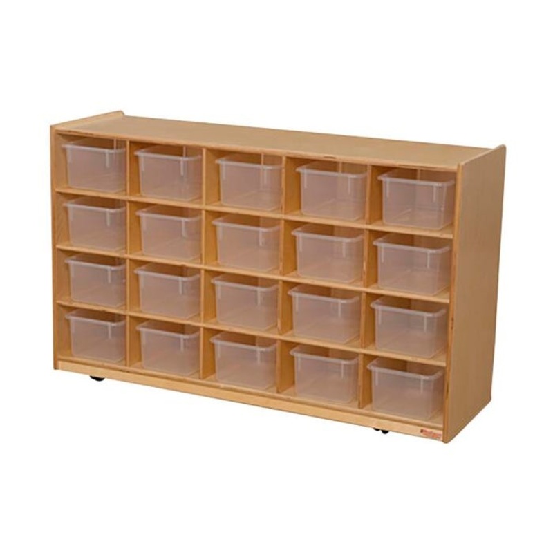 Tip Me Not's Storage Unit, 20 Trays, Plywood, 48 x 15 x 30 Inches, Black