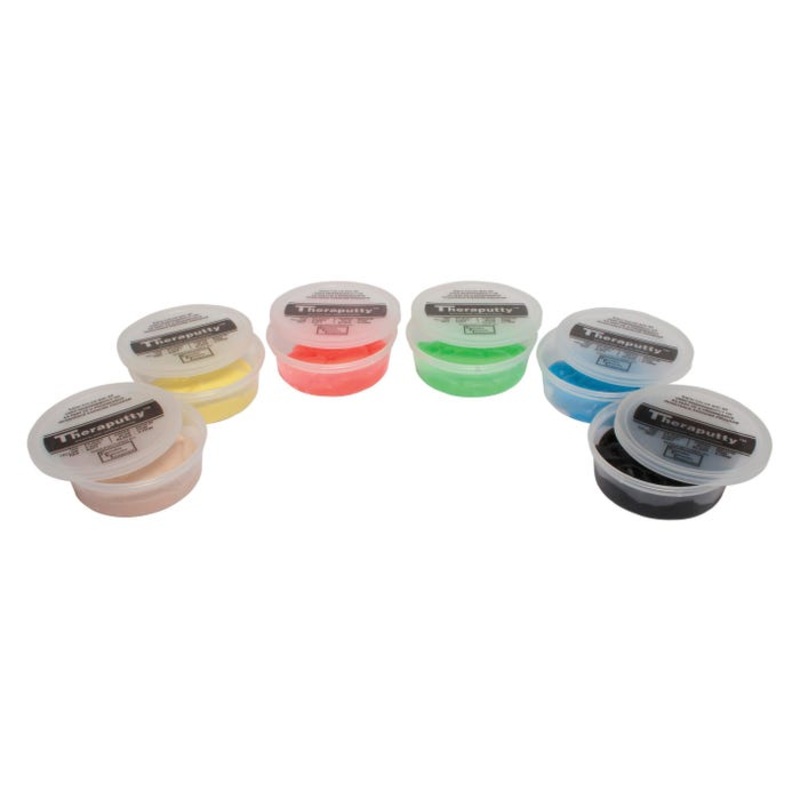 CanDo Antimicrobial Theraputty, Different Resistances, 4 Ounce, Set of 6