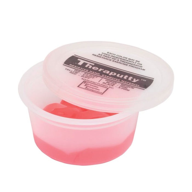 CanDo Antimicrobial Theraputty, Soft, 3 Ounce, Red