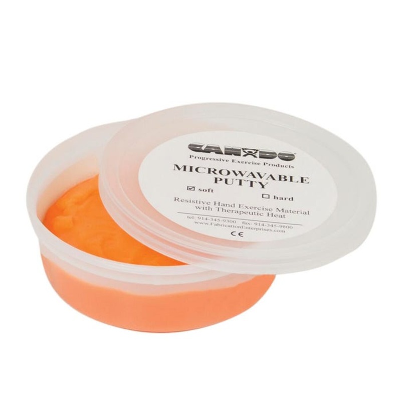 CanDo Microwavable Theraputty, Soft, 6 Ounce, Orange