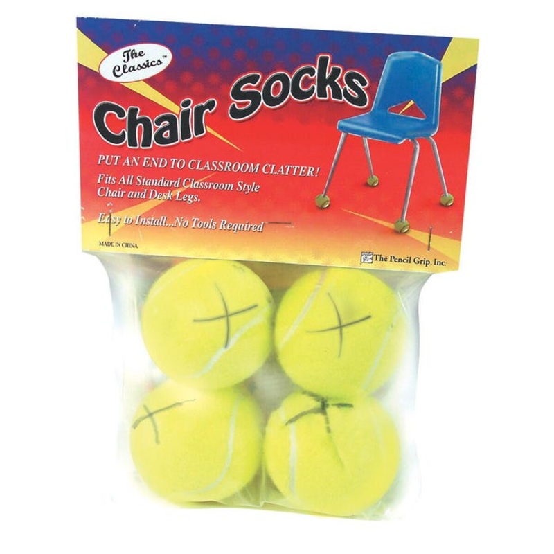 The Pencil Grip Inc Chair Socks Floor Protectors, Yellow, Pack of 144