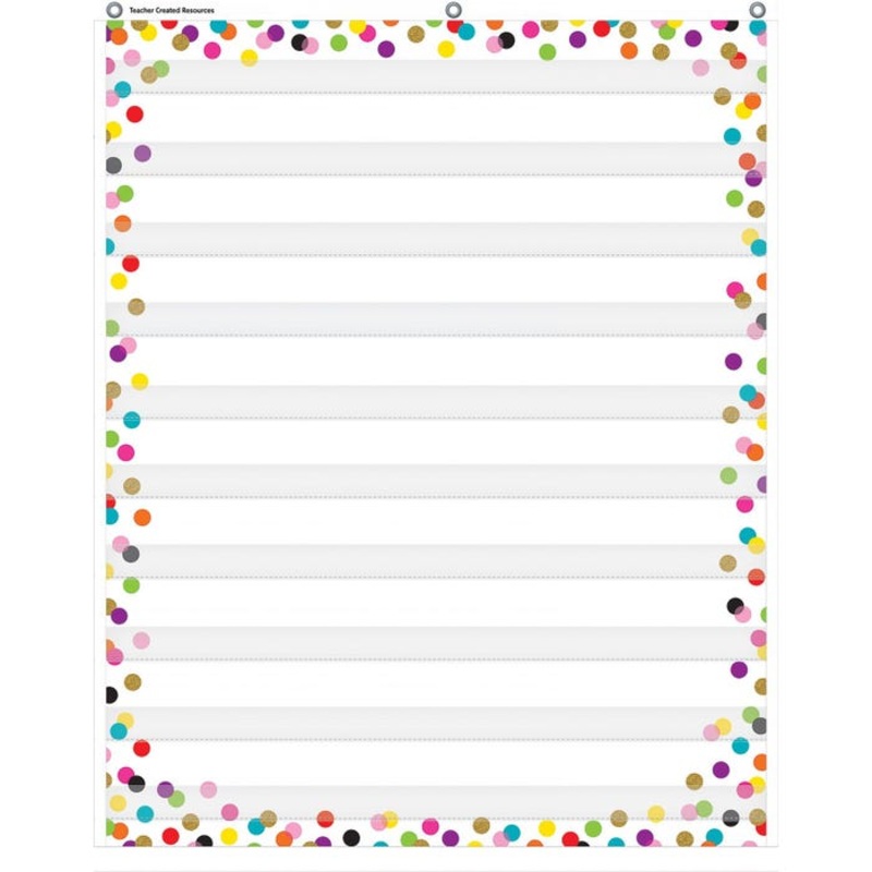 Teacher Created Resources Confetti Colorful 10 Pocket Chart, 34 x 44 Inches