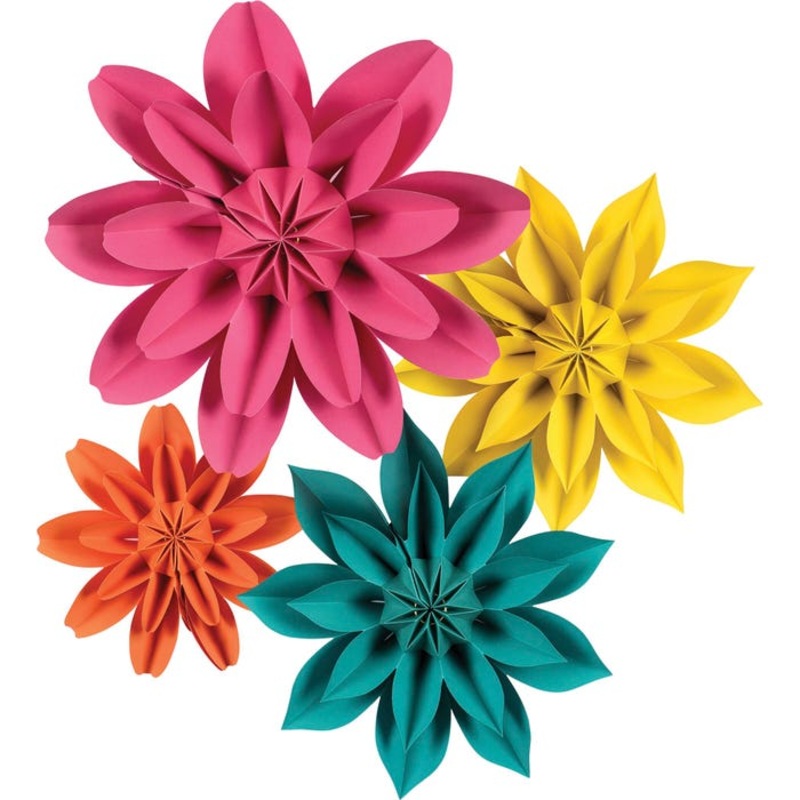 Teacher Created Resources Beautiful Brights Paper Flowers, Assorted Sizes