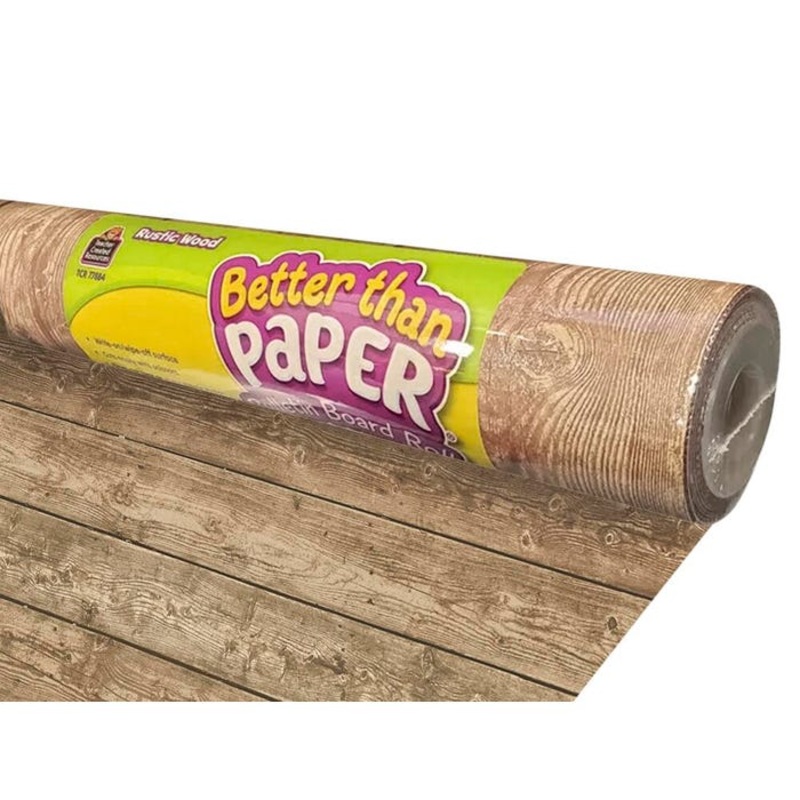 Teacher Created Resources Better Than Paper Bulletin Board Roll, Rustic Wood