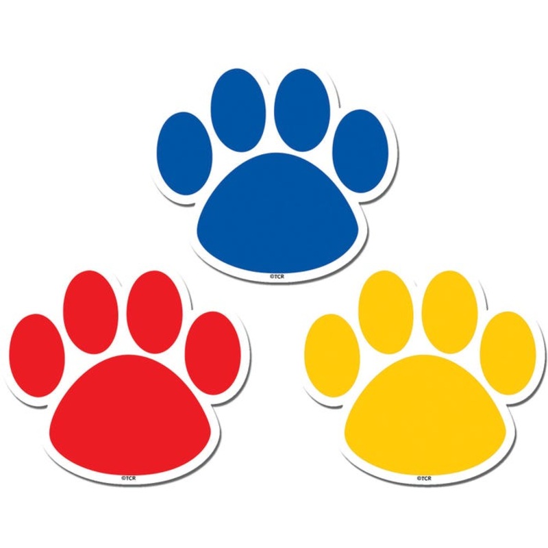 Teacher Created Resources Colorful Paw Prints Magnetic Accents, Set of 18