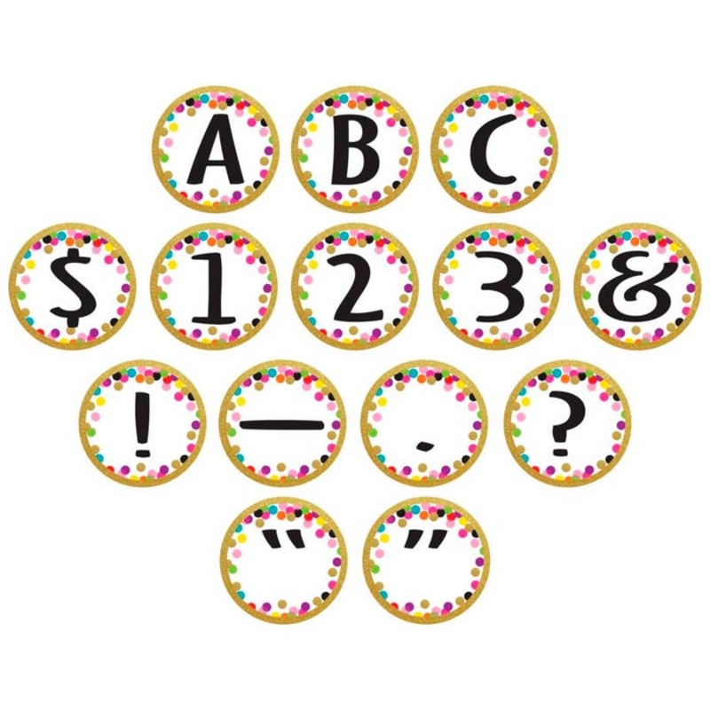 Teacher Created Resources Confetti Circles Accent Letters, 3-1/2 Inches, 216 Pieces