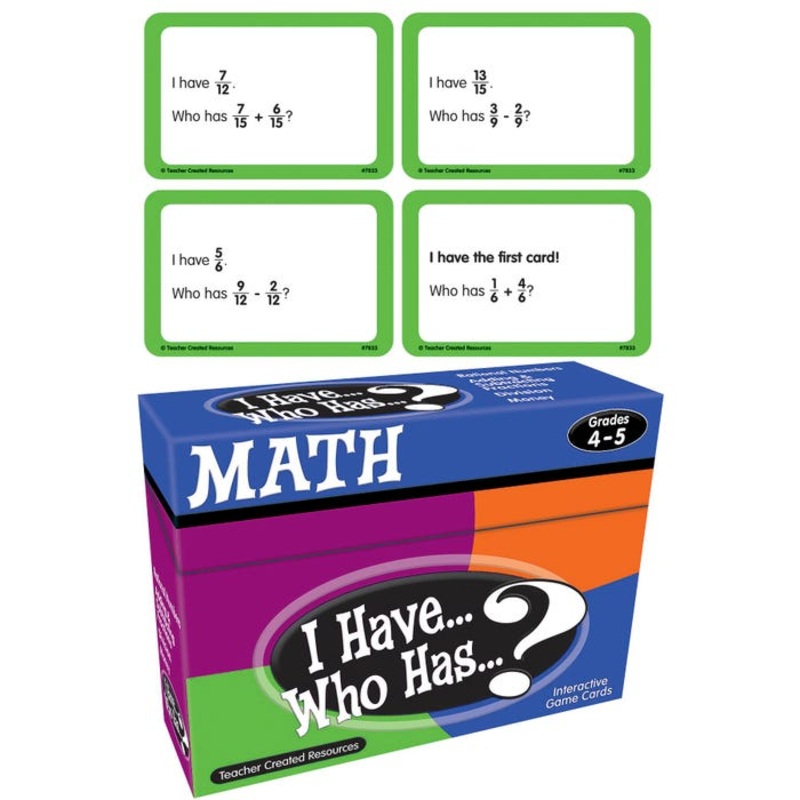 Teacher Created Resources I Have, Who Has Math Game – Grade 4-5