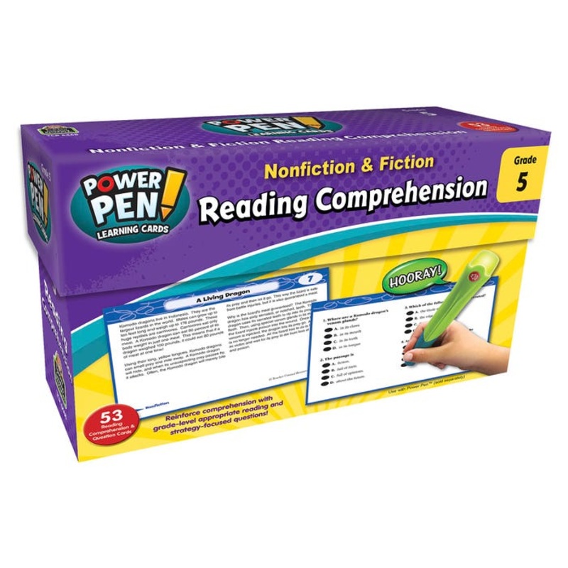 Teacher Created Resources Power Pen Learning Cards Reading Comprehension, Grade 5