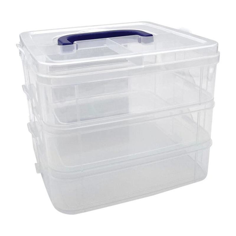 Teacher Created Resources Stackable Storage Containers, Clear, Pack of 3
