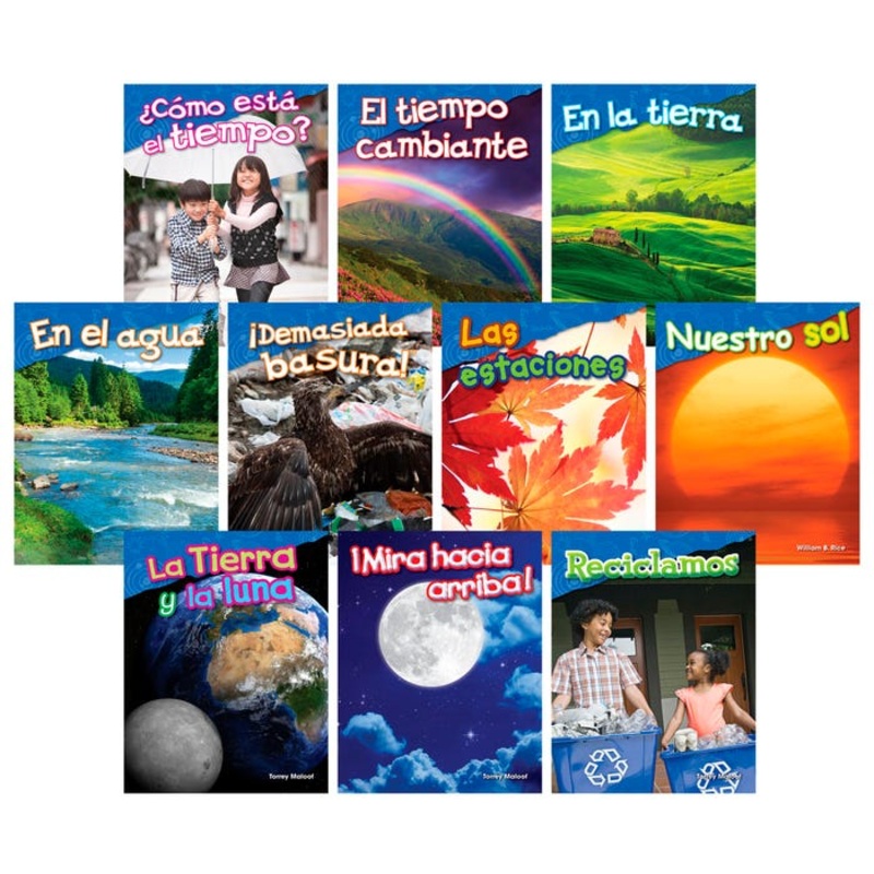 Teacher Created Materials Let's Explore Earth & Space Science Grades K to 1, Set of 10, Spanish