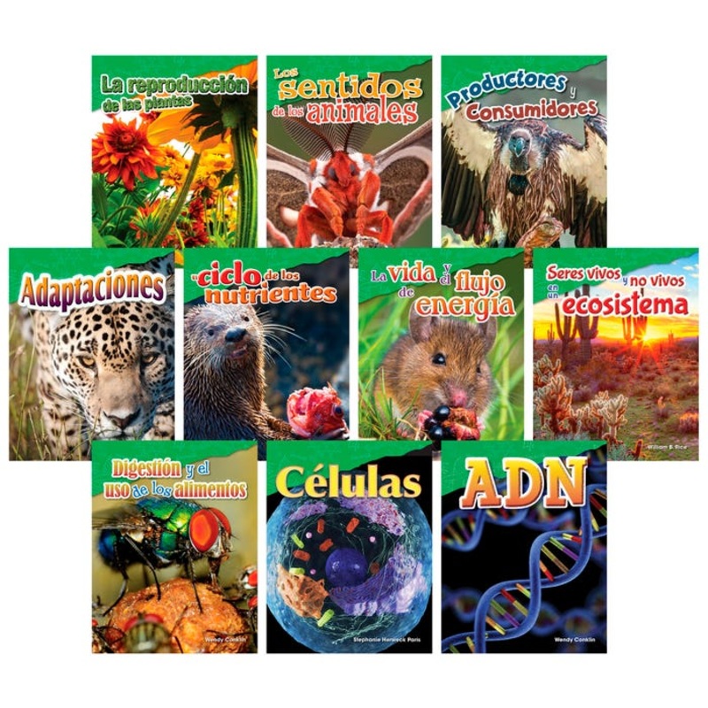 Teacher Created Materials Let's Explore Life Science Grades 4 to 5, Set of 10, Spanish