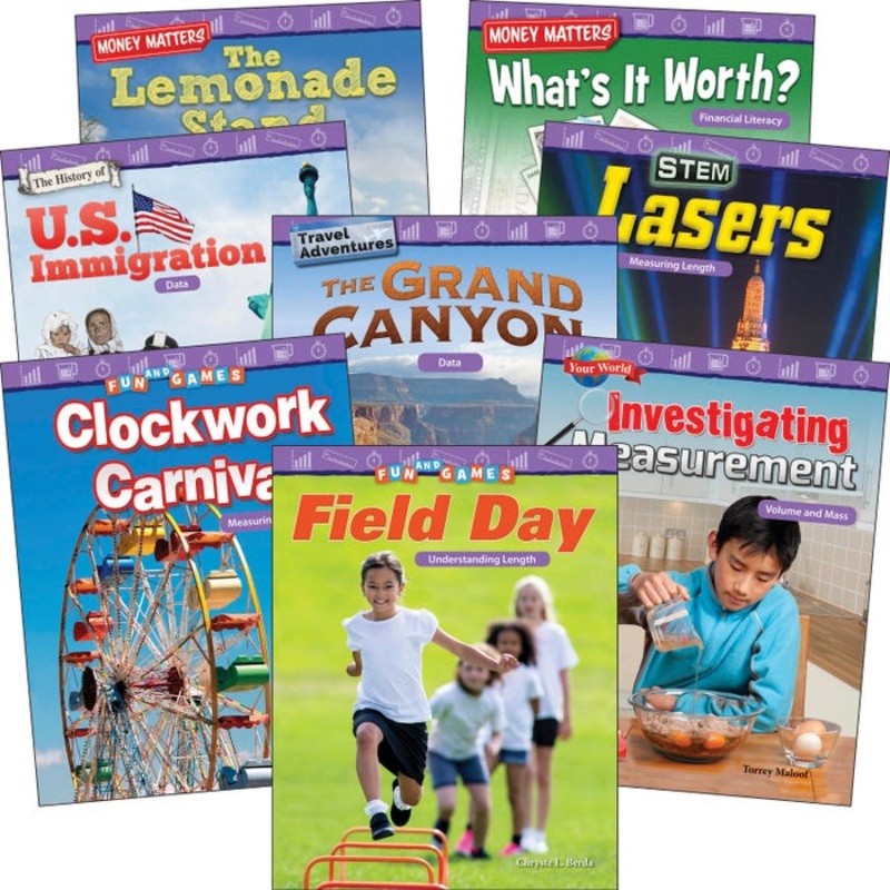 Teacher Created Materials Measurement and Data, Grades 2 to 3, Set of 8