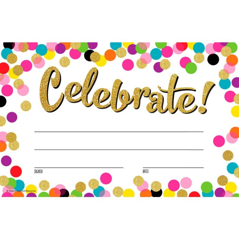 Teacher Created Resource Celebrate Confetti Awards