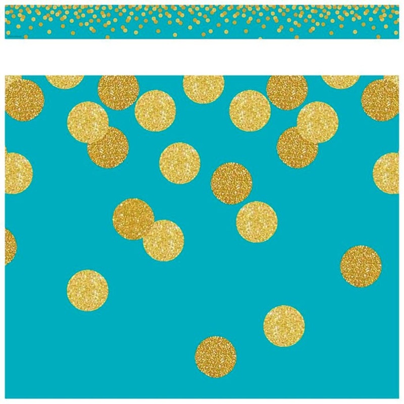 Teacher Created Resources Confetti Teal Border Trim, 2-3/4 x 35 Inches