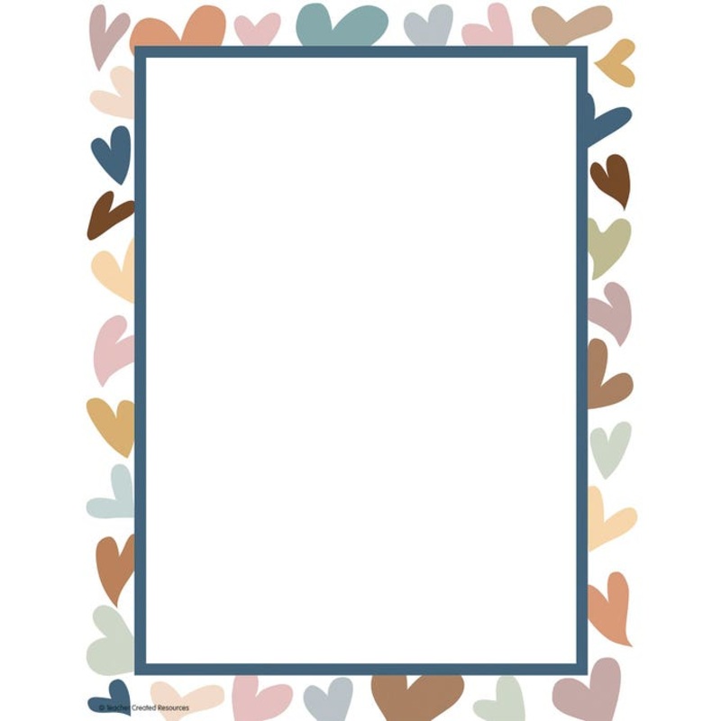 Teacher Created Resources Everyone is Welcome Hearts Computer Paper