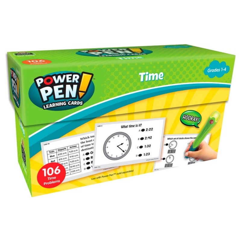Teacher Created Resources Power Pen Learning Cards, Time, Grades 1 to 4