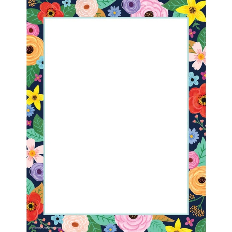 Teacher Created Resources Wildflowers Computer Paper, 8-1/2 x 11 Inches, 50 Sheets