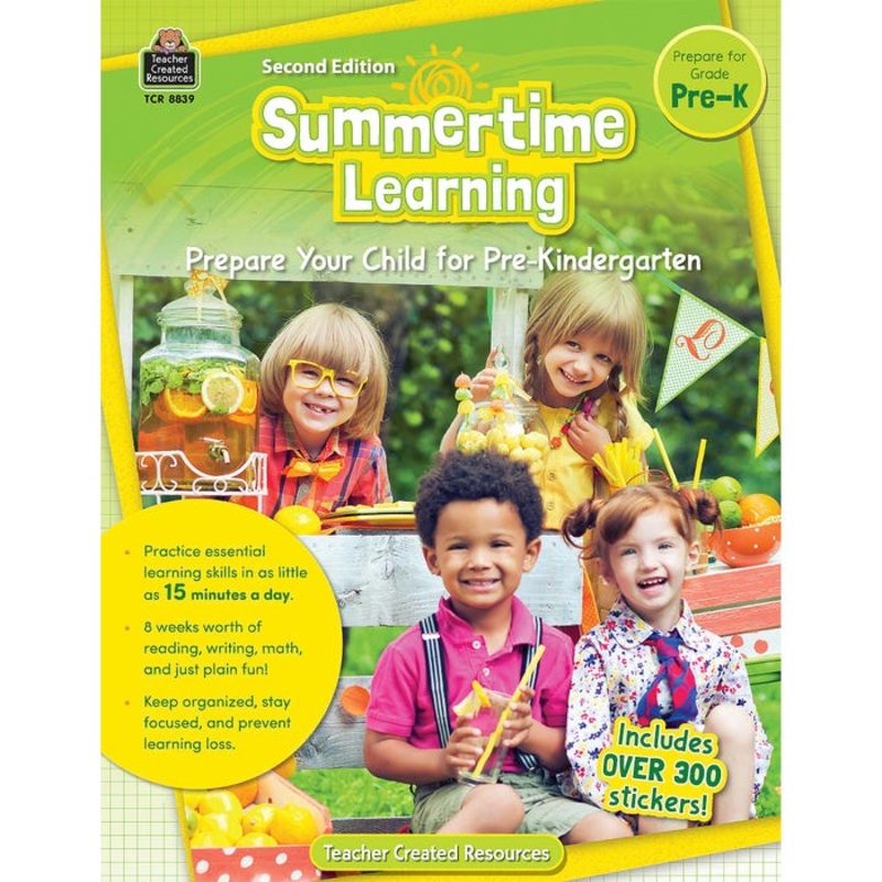 Teacher Created Resources Workbook SummerTime Learning, Grade PreK