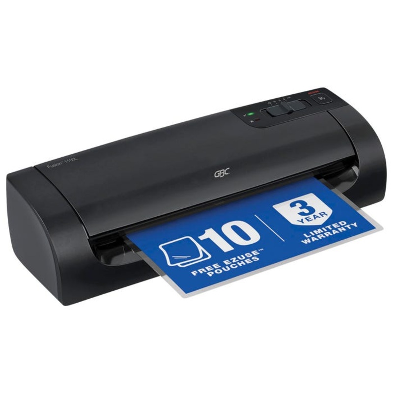 GBC Fusion 1100L Laminator, 9 Inch Throat, 3 mil or 5 mil Pouch, Black