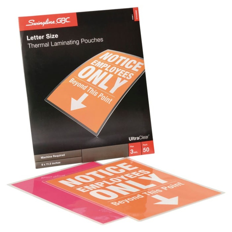 Swingline HeatSeal UltraClear Laminating Pouch, 9 x 11-1/2 Inches, 3 Mil, 50 Pack