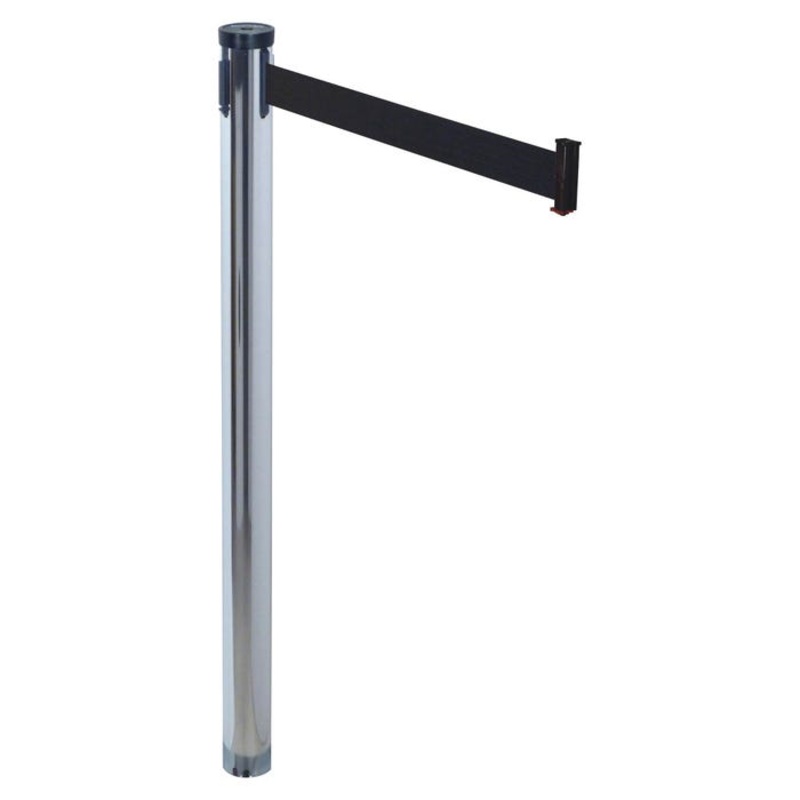 Tatco Adjusta-Tape Crowd Control Stanchion Post, 40 in, Polished Chrome, Pack of 2