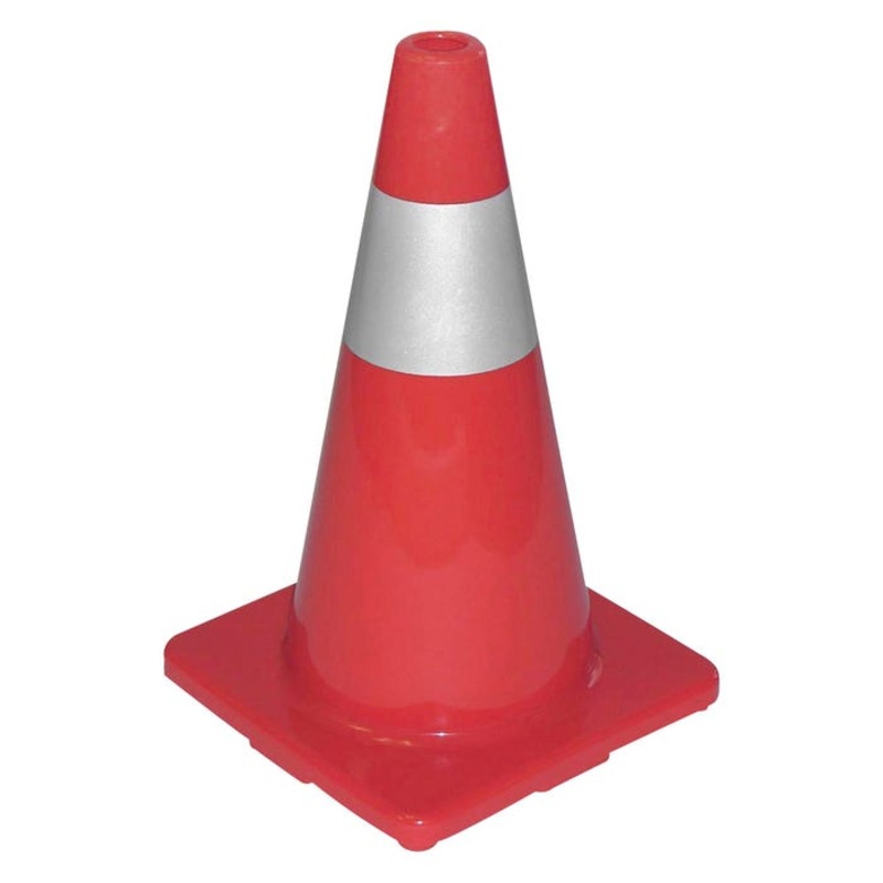 Tatco Reflective Sturdy Molded Traffic Cone, 18 in, Orange