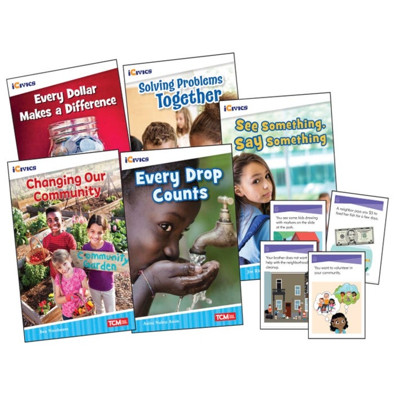 Teacher Created Materials Community & Social Awareness Book Set and Game Cards, Grade 2, Set of 6