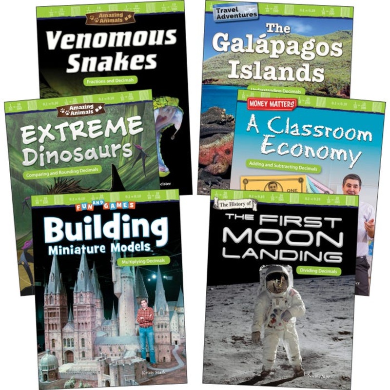 Teacher Created Materials Fractions and Decimals, Grades 4 to 5, Set of 6
