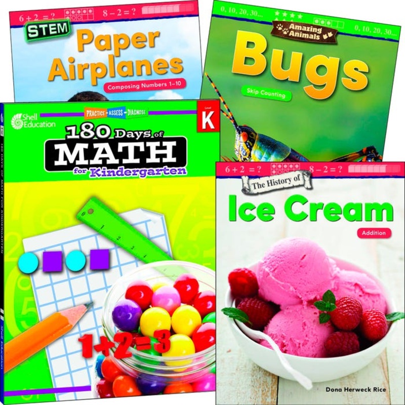 Teacher Created Materials Learn-at-Home Explore Math Bundle, Grade K, Set of 4