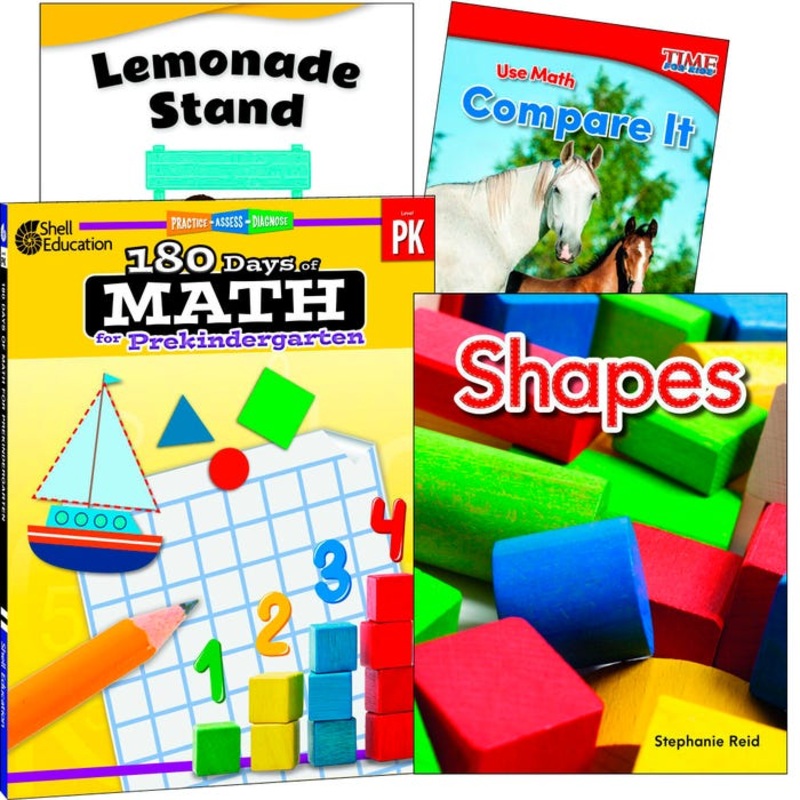 Teacher Created Materials Learn-at-Home Explore Math Bundle, Grade PK, Set of 4