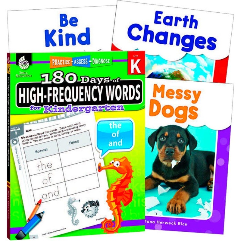 Teacher Created Materials Learn-at-Home High-Frequency Words Bundle, Grade K, Set of 4
