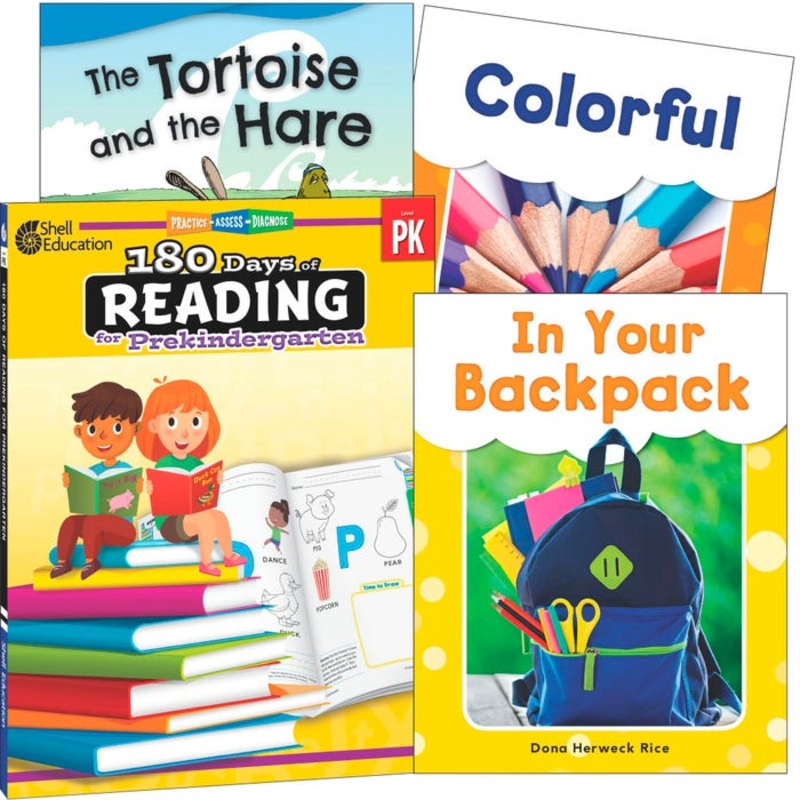 Teacher Created Materials Learn-at-Home Reading Bundle, Grade Pre to K, Set of 4