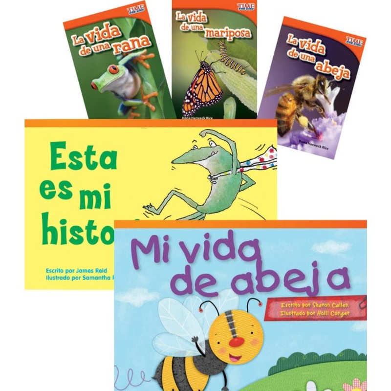 Teacher Created Materials Life Cycles Fiction & Nonfiction Text Pairs, Grade 1 , Set of 6, Spanish