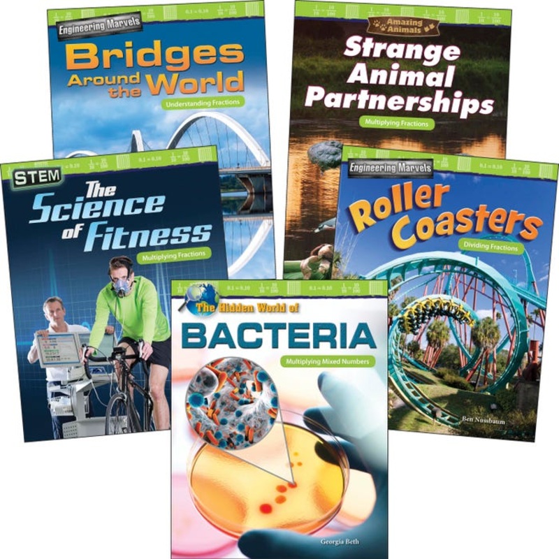 Teacher Created Materials Multiplying and Dividing Fractions, Grades 4 to 5, Set of 5