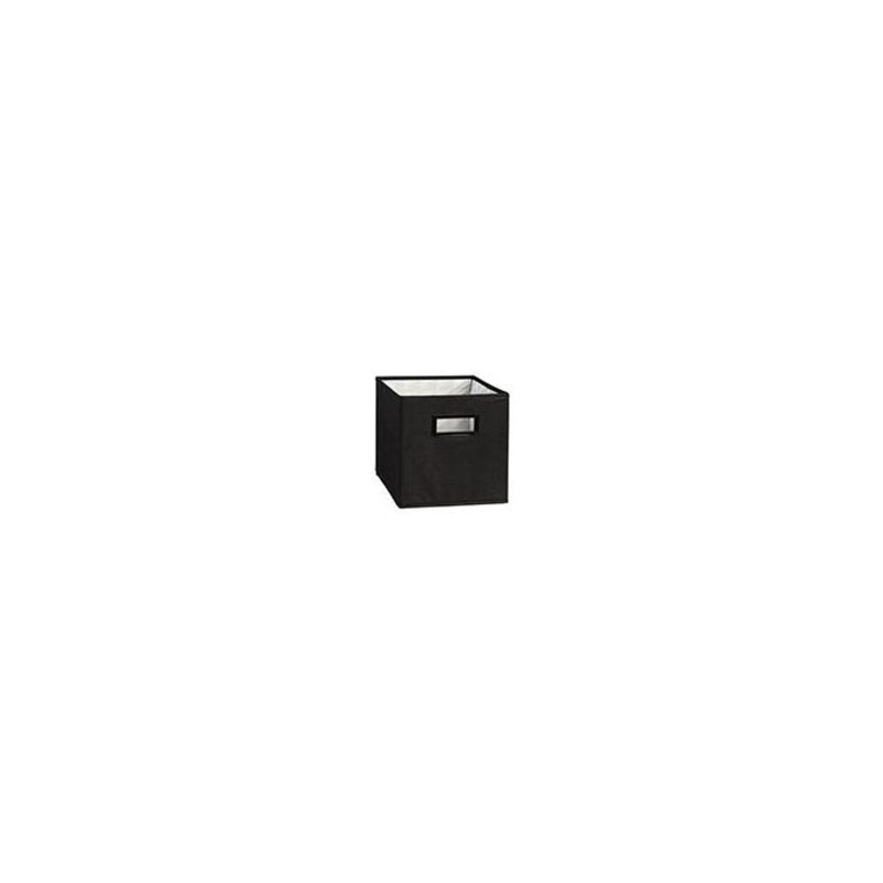 Collapsible Fabric Bin With Handles, 11 Inches, Black