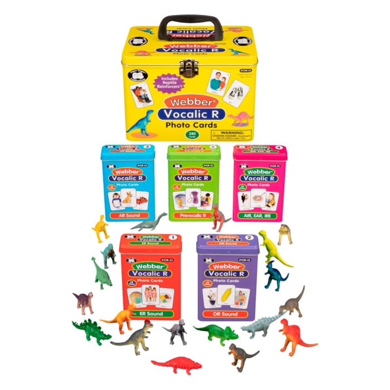 Super Duper Vocalic R Photo Cards with Reptile Reinforcers, 5 Decks