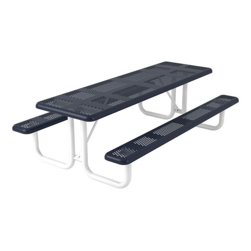 Superior Site Amenities Portable Rectangular Table, 2 Attached Seats, Rounded Corners, 96 Inches