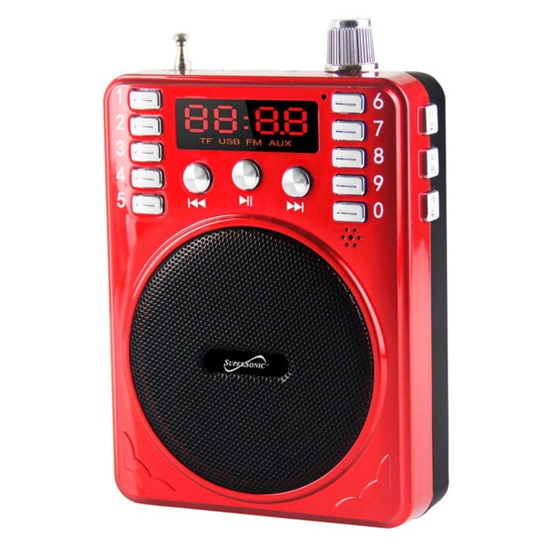 SuperSonic Bluetooth Portable PA System, Red
