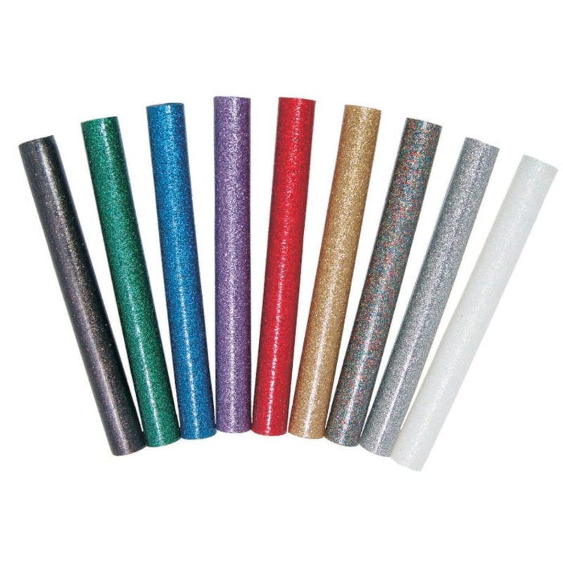 Surebonder Mini Glitter Hot Glue Sticks, 4 Inches, Assorted Colors, Pack of 12