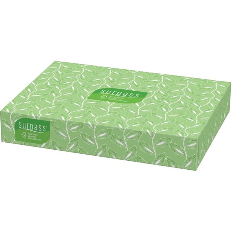 Surpass Facial Tissue, 2-Ply, 125 Sheets Per Box, Pack of 60 Boxes