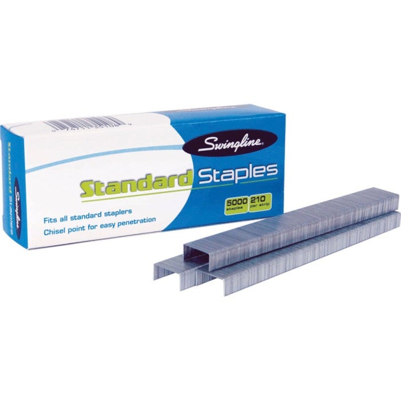 Swingline Chisel High Quality Standard Staple, 1/2 in Crown, 1/4 in Leg, Box of 5000