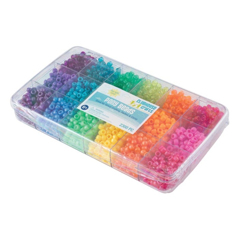 Sulyn Clubhouse Crafts Pony Beads, Assorted Colors, Set of 2300