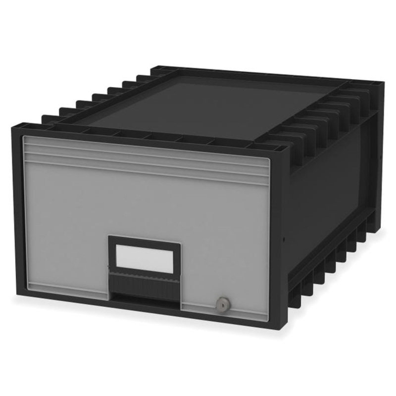 Storex Archive File Storage Drawer, Legal, 18-1/4 x 24-1/4 x 11-1/2 Inches, Black/Gray